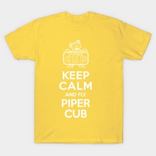 Keep Calm And Fly Piper Cub Pilot Aviation Shirt T-Shirt